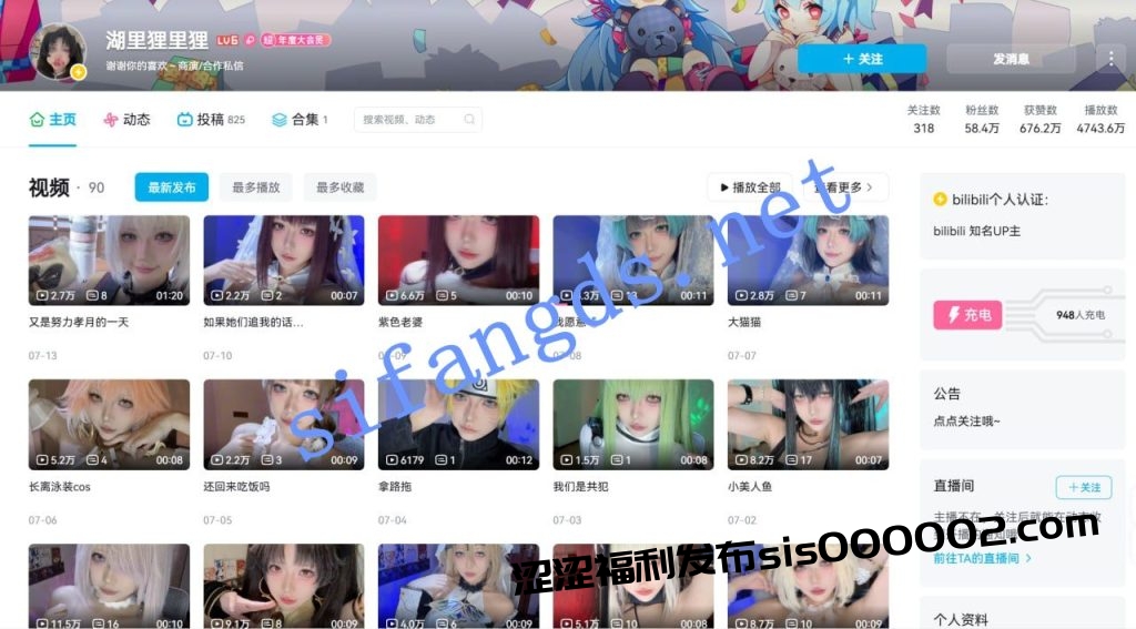 B站 湖里狸里狸 60万粉 骚舞 发骚勾引等 最大尺度【19V】【312M】